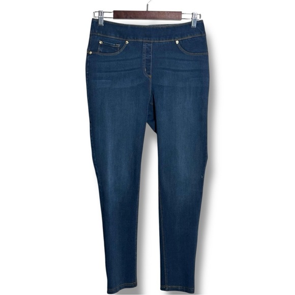 Luxe Denim Dark Indigo Wash Classic Skinny Straight Leg Stretch Women's Jeggings - Picture 5 of 16